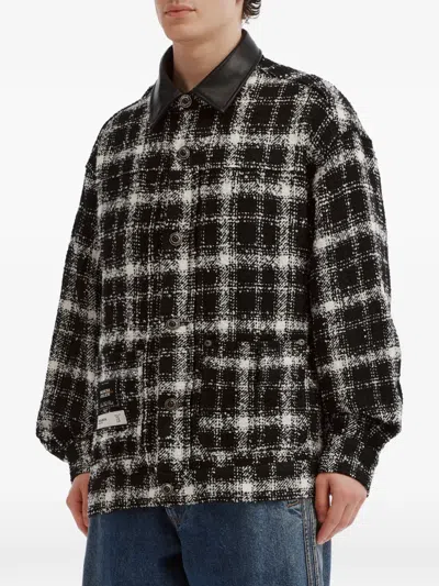 Musium Div. Check-pattern Contrast-collar Jacket In Multi