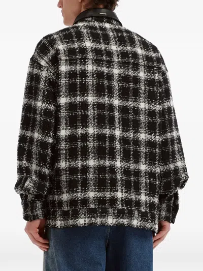Musium Div. Check-pattern Contrast-collar Jacket In Multi