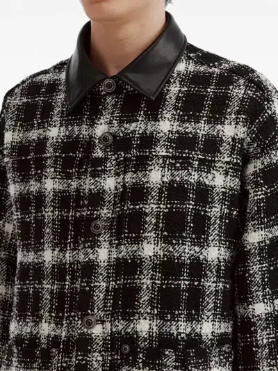 Musium Div. Check-pattern Contrast-collar Jacket In Multi