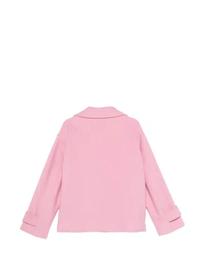 Msgm Notch-lapel Double-breasted Coat In Pink
