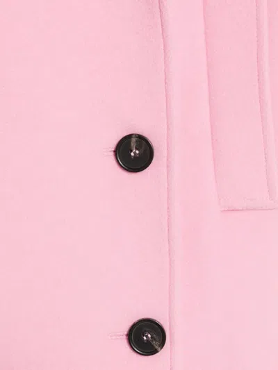 Msgm Notch-lapel Double-breasted Coat In Pink