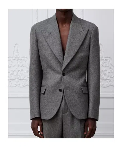 Dior Single-breasted Jacket In Gray