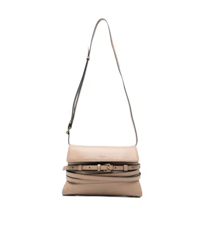 Moschino Belt Detail Rectangular Shoulder Bag In Pink