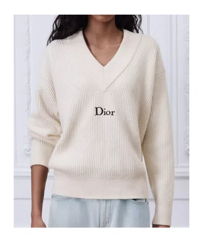 Dior Oversized Sweater In White