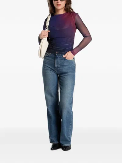 Desigual Gradient Mesh Top In Blue