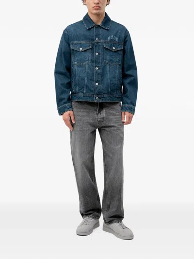 Hugo Boss Logo-print Denim Jacket In Blue
