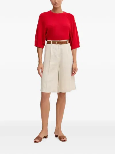 Benetton Raglan-sleeve Sweater In Red