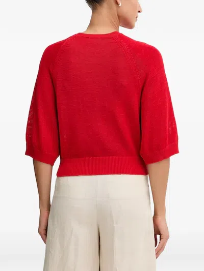 Benetton Raglan-sleeve Sweater In Red