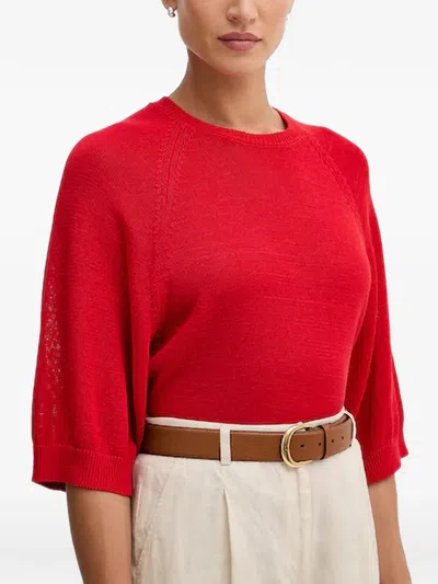 Benetton Raglan-sleeve Sweater In Red