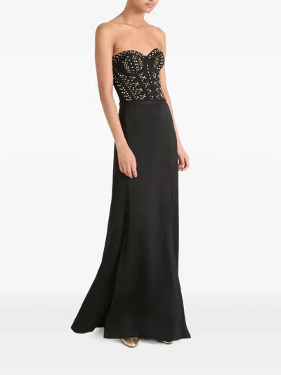 Temperley London Oberon Stud-embellished Corset Top In Black