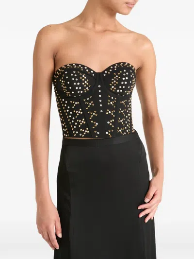 Temperley London Oberon Stud-embellished Corset Top In Black