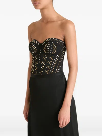 Temperley London Oberon Stud-embellished Corset Top In Black