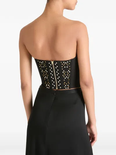 Temperley London Oberon Stud-embellished Corset Top In Black