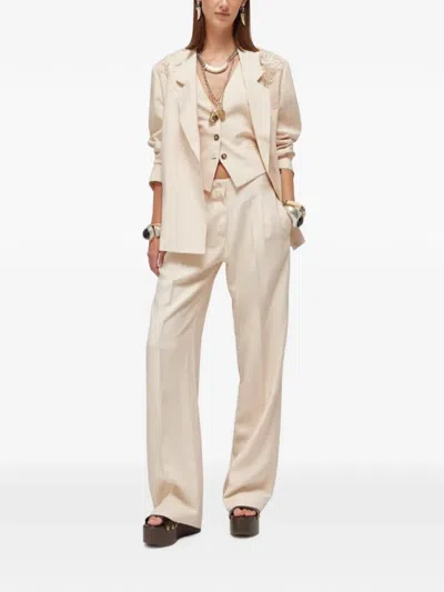 Blugirl Embroidered Belted Blazer In Pink