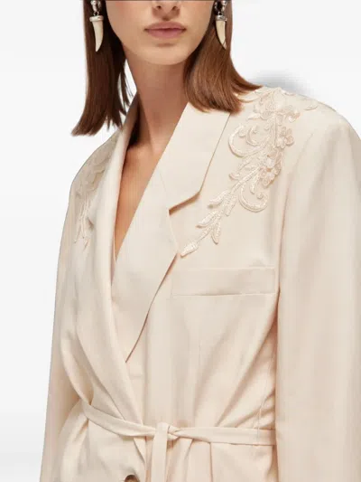 Blugirl Embroidered Belted Blazer In Pink