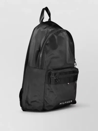 Tommy Hilfiger Black Polyester Men Backpack In Black