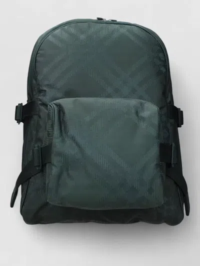 Burberry Check-patterned Fabric Backpack In Green