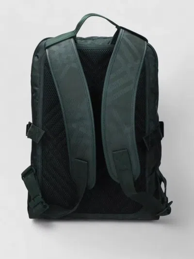 Burberry Check-patterned Fabric Backpack In Green