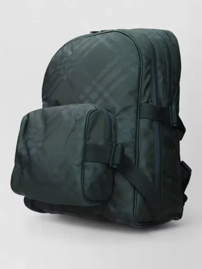 Burberry Check-patterned Fabric Backpack In Green