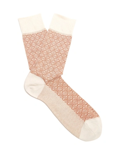 Falke Mehndi Cotton-blend Socks In Beige