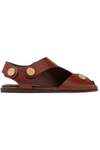 Stella Mccartney Cutout Faux Leather Sandals In Brick Red