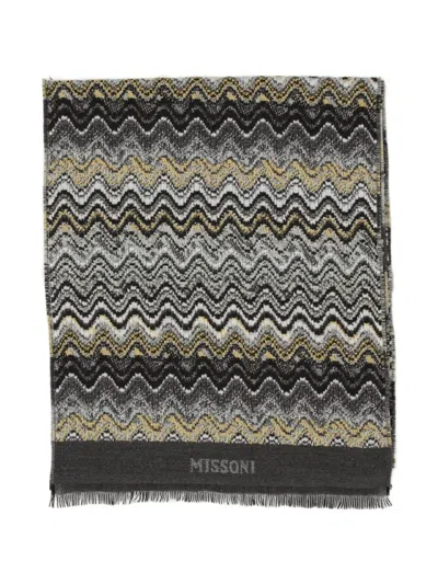 ZIGZAG-PATTERN WOOL SCARF