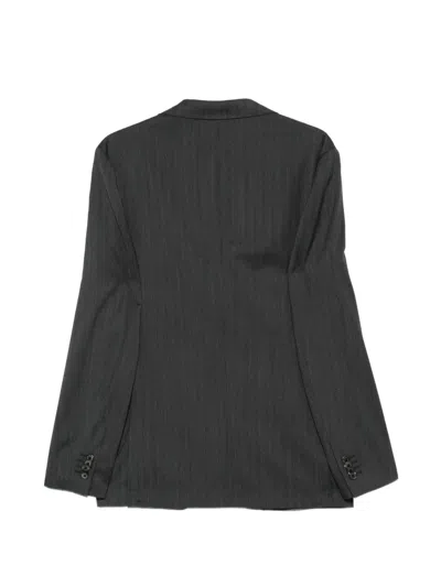 Corneliani Pinstripe-pattern Single-breasted Suit In Black