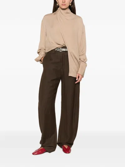 Rame Draped Button-fastening Shirt In Neutral