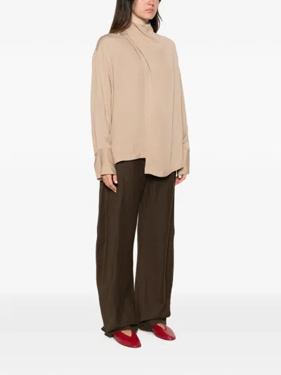 Rame Draped Button-fastening Shirt In Neutral