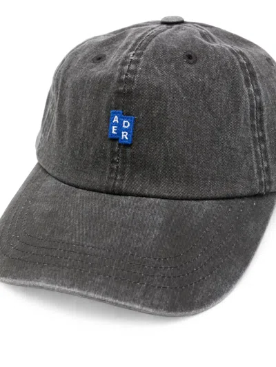 Ader Error Bl Tag Logo-patch Baseball Cap In Grey
