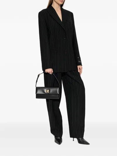 Off-white Pinstripe-pattern Blazer In Transparent