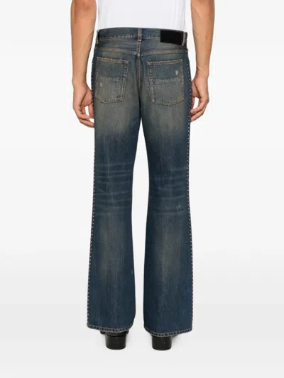 Amiri Stud-embellished Flared Jeans In Blue