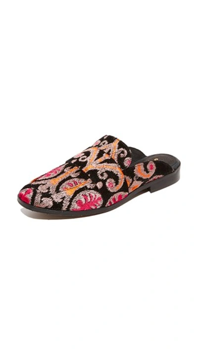 Free People At Ease Brocade Loafers In Black Combo