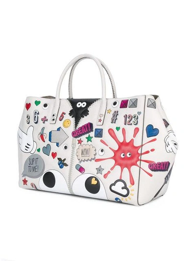 Shop Anya Hindmarch Sticker Tote Bag - White