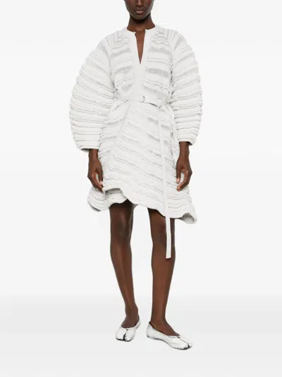 Cfcl Belted Ribbed-knit Jacket In Neutral