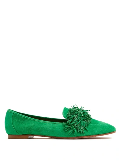 Aquazzura Wild Thing Suede Loafers In Green