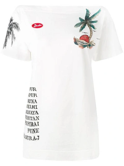 Shop Mr & Mrs Italy Embellished Print T-shirt In White