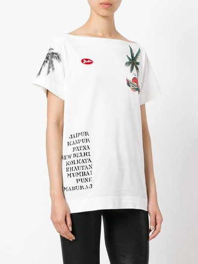 Shop Mr & Mrs Italy Embellished Print T-shirt In White