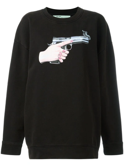 Off-white Hand Gun Sweatshirt In Black & Multi