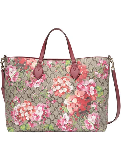 Gucci Gg Blooms Top-handle Tote Bag, Rose/multi In Beige Ebony/dry Rose