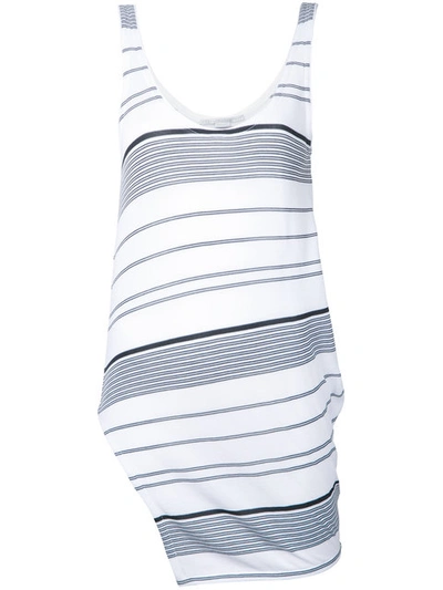 Stella Mccartney Striped Asymmetric Top In White