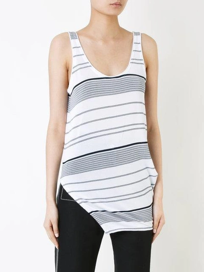 Shop Stella Mccartney Striped Asymmetric Top In White