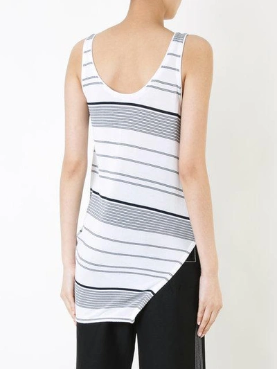 Shop Stella Mccartney Striped Asymmetric Top In White