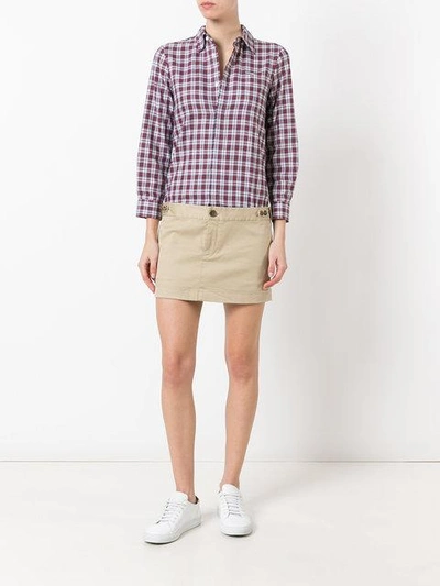 Shop Dsquared2 Checked Shirt Dress In Red