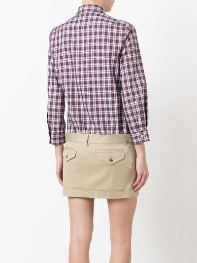 Shop Dsquared2 Checked Shirt Dress In Red