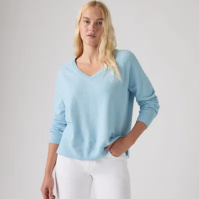 Levi's Supersoft V-neck Pullover Sweater In Blue