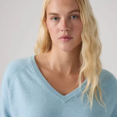 Levi's Supersoft V-neck Pullover Sweater In Blue
