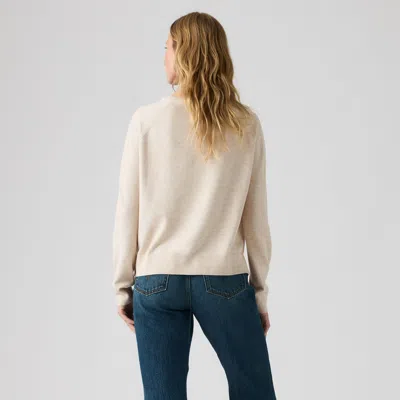 Levi's Supersoft V-neck Pullover Sweater In White