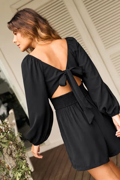 Cupshe True Romantic Black Romper In Black