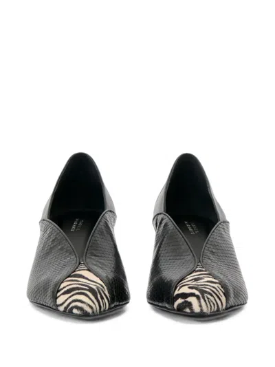 Isabel Marant Ilou Python Leather Kitten Heel Pumps In Black